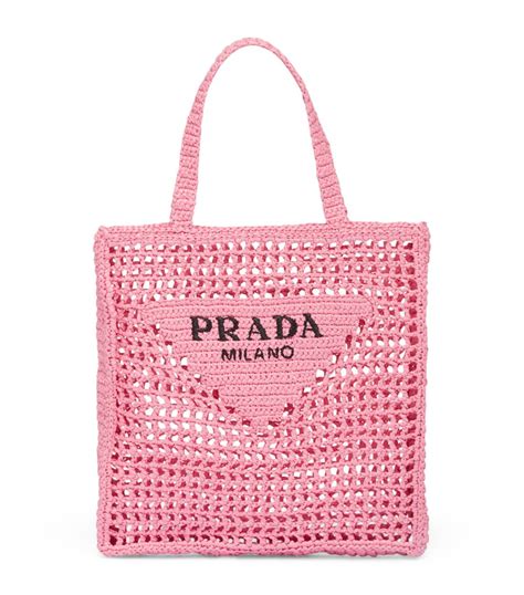 prada crochet tote bag price|prada nylon shopper tote.